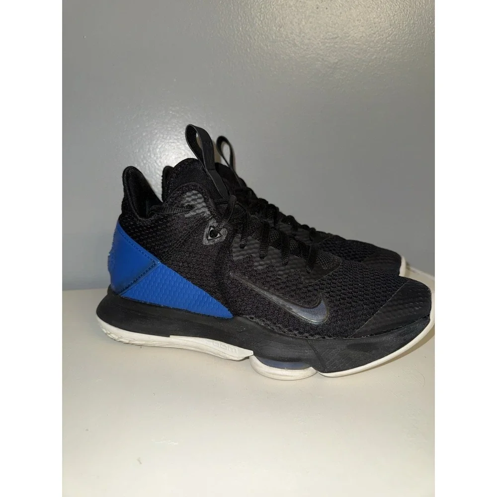 Nike LeBron Witness IV Mens Size 7.5 Black w/Blue Hyper‎ Cobalt BV7427-007 Shoes